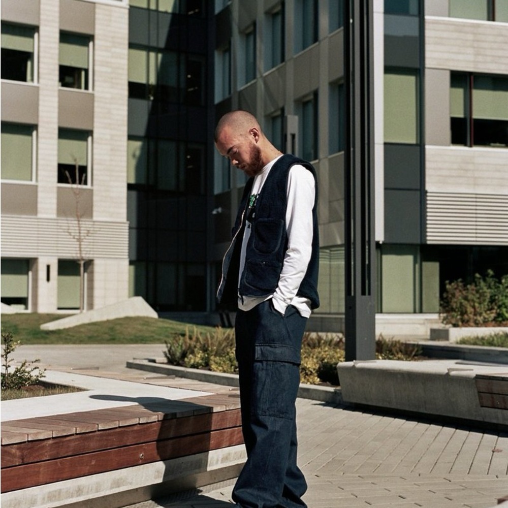Pop Trading Company Harold Reversible Vest Navy - Picture 7 of 11